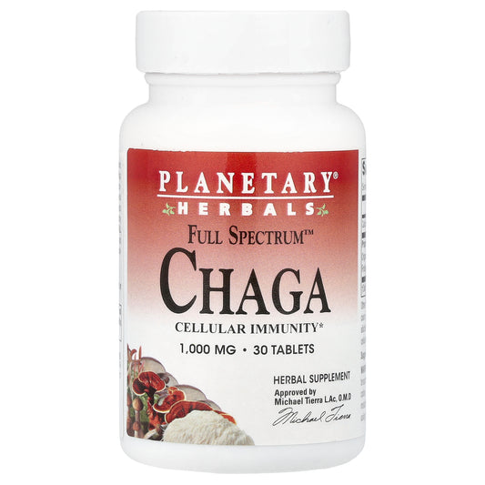 Planetary Herbals, Full Spectrum™ Chaga, 1,000 mg, 30 Tablets