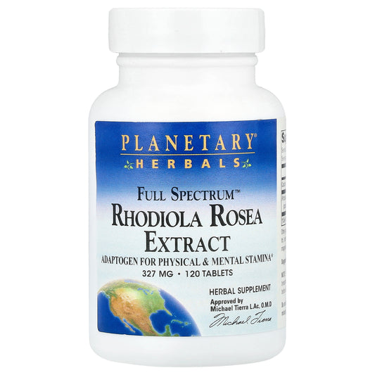 Planetary Herbals, Full Spectrum™ Rhodiola Rosea Extract, 655 mg, 120 Tablets (327 mg per Tablet)