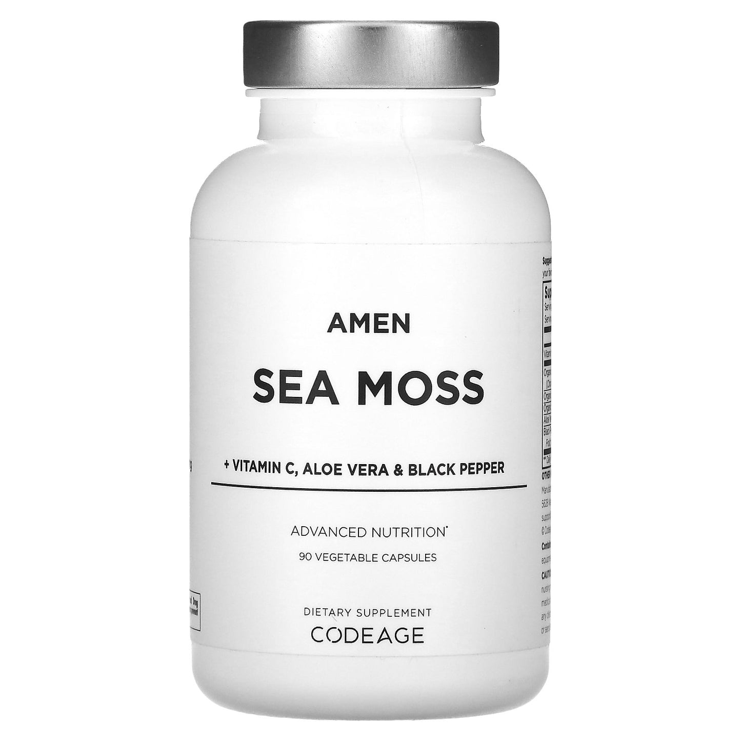 Codeage, Amen, Sea Moss + Vitamin C, Aloe Vera & Black Pepper, 90 Vegetable Capsules