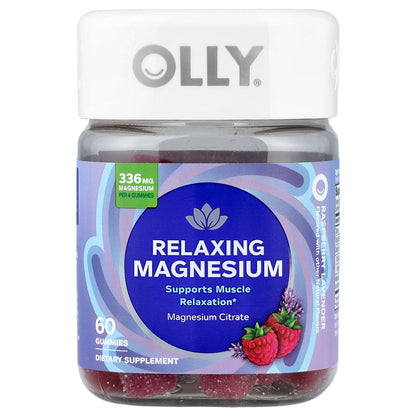 OLLY, Relaxing Magnesium Gummies, Raspberry Lavender, 60 Gummies