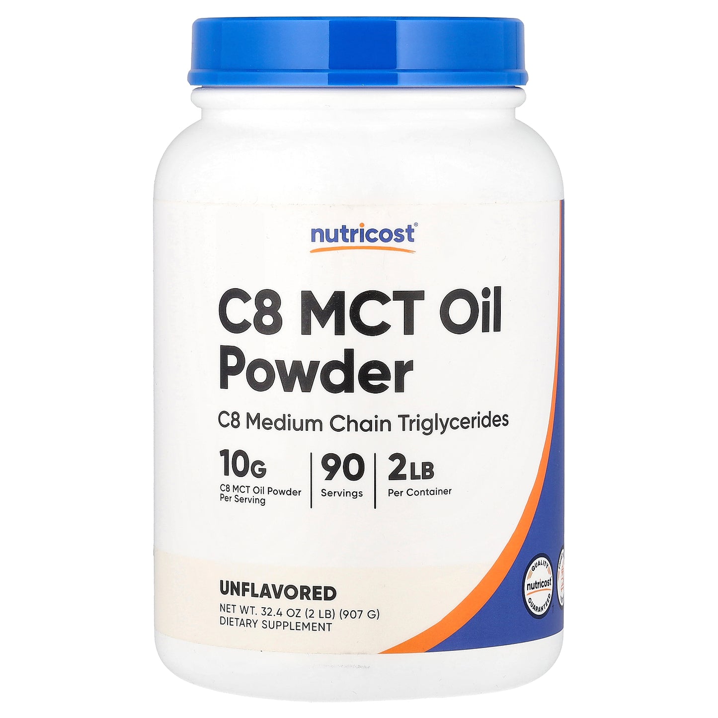 Nutricost, C8 MCT Oil Powder, Unflavored, 2 lb (907 g)