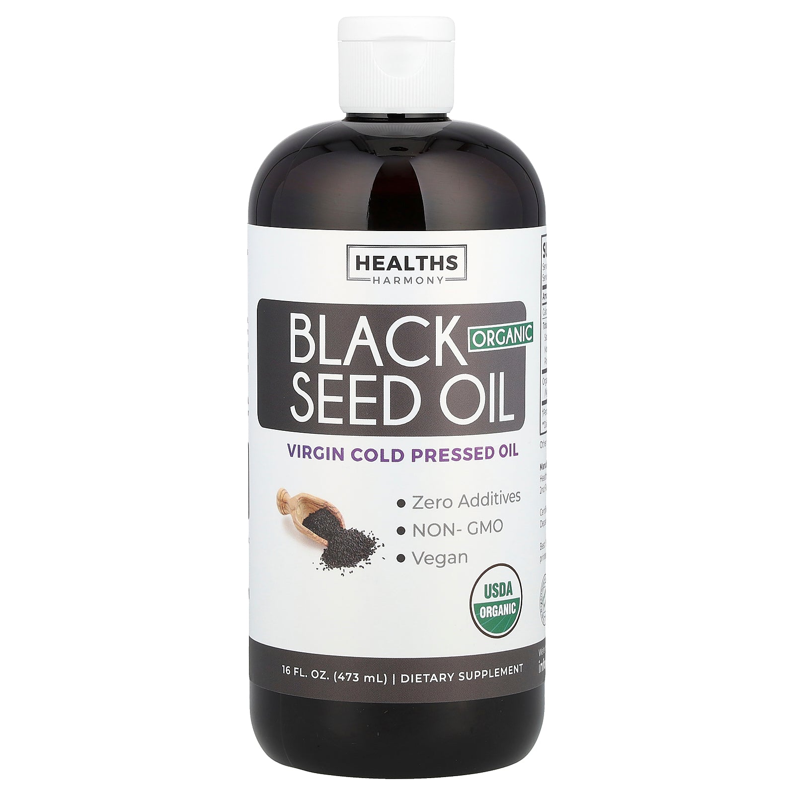 Healths Harmony, Organic Black Seed Oil, 16 fl oz (473 ml)