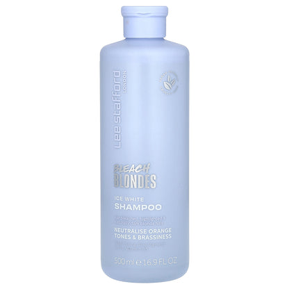 Lee Stafford, Bleach Blondes, Ice White Shampoo, For Bleached, Highlighted & Naturally Dark Blonde Hair, 16.9 fl oz (500 ml)
