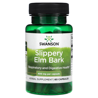 Swanson, Slippery Elm Bark , 400 mg , 60 Capsules