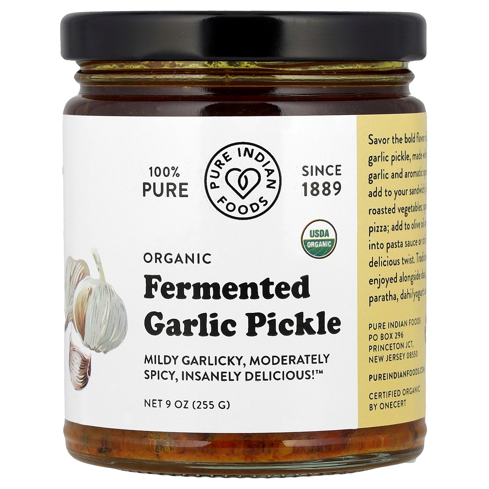 Pure Indian Foods, Organic Fermented Garlic Pickle, 9 oz (255 g)