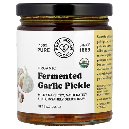 Pure Indian Foods, Organic Fermented Garlic Pickle, 9 oz (255 g)