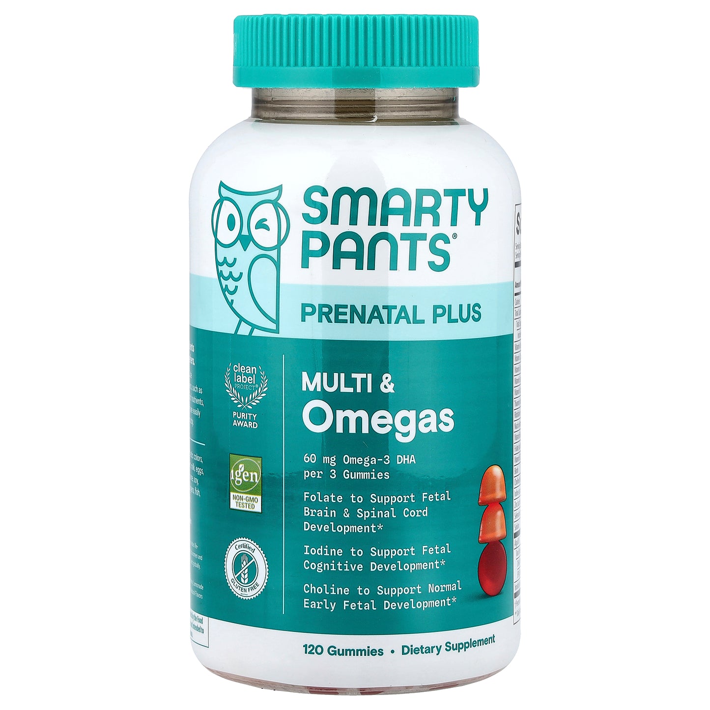 SmartyPants, Prenatal Plus, Multi & Omegas Gummies, Orange and Strawberry Lemonade, 120 Gummies