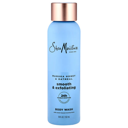 SheaMoisture, Smooth & Exfoliating Body Wash, Manuka Honey & Oatmeal, 18 fl oz (532 ml)