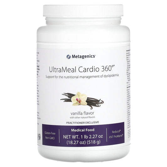 Metagenics, UltraMeal Cardio 360°,  Medical Food, Vanilla, 1 lb 2.27 oz (518 g)