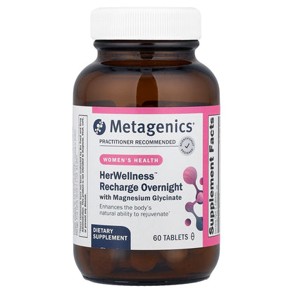 Metagenics, Women's Health, HerWellness™ Recharge Overnight With Magnesium Glycinate, 60 Tablets