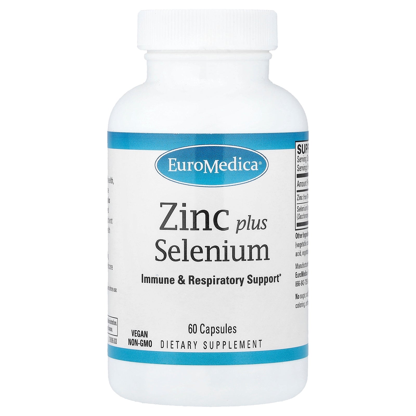 EuroMedica, Zinc Plus Selenium, 60 Capsules