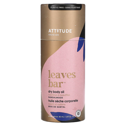 ATTITUDE, Leaves Bar, Dry Body Oil , Sandalwood, 2.87 fl oz (85 ml)