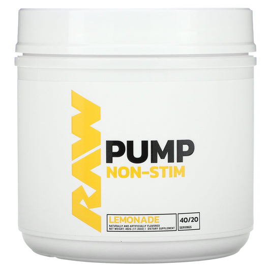 Raw Nutrition, Pump, Non-Stim, Lemonade, 17.35 oz (492 g)