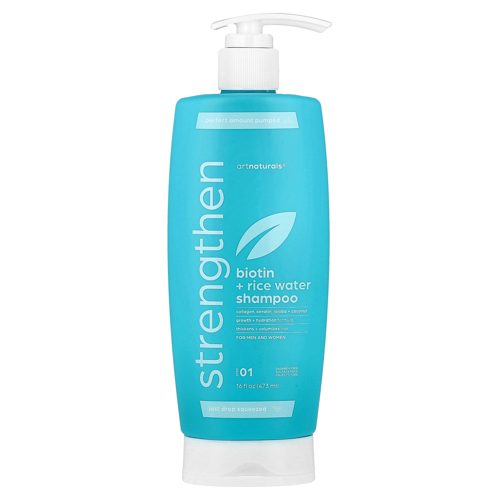 artnaturals, Biotin + Rice Water Strengthen Shampoo, For Men and Women, Step 01, 16 fl oz (473 ml)