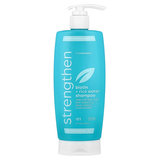 artnaturals, Biotin + Rice Water Strengthen Shampoo, For Men and Women, Step 01, 16 fl oz (473 ml)