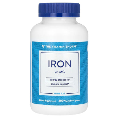 The Vitamin Shoppe, Iron, 28 mg , 300 Vegetable Capsules