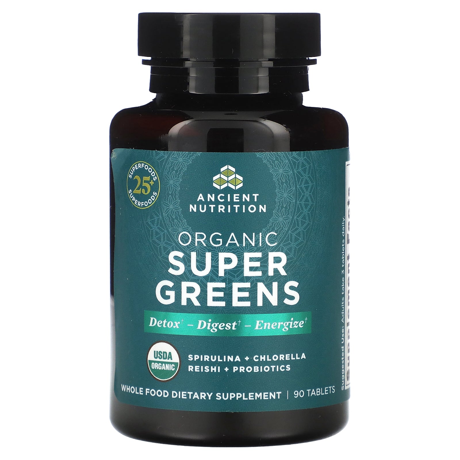 Ancient Nutrition, Organic Super Greens, 90 Tablets