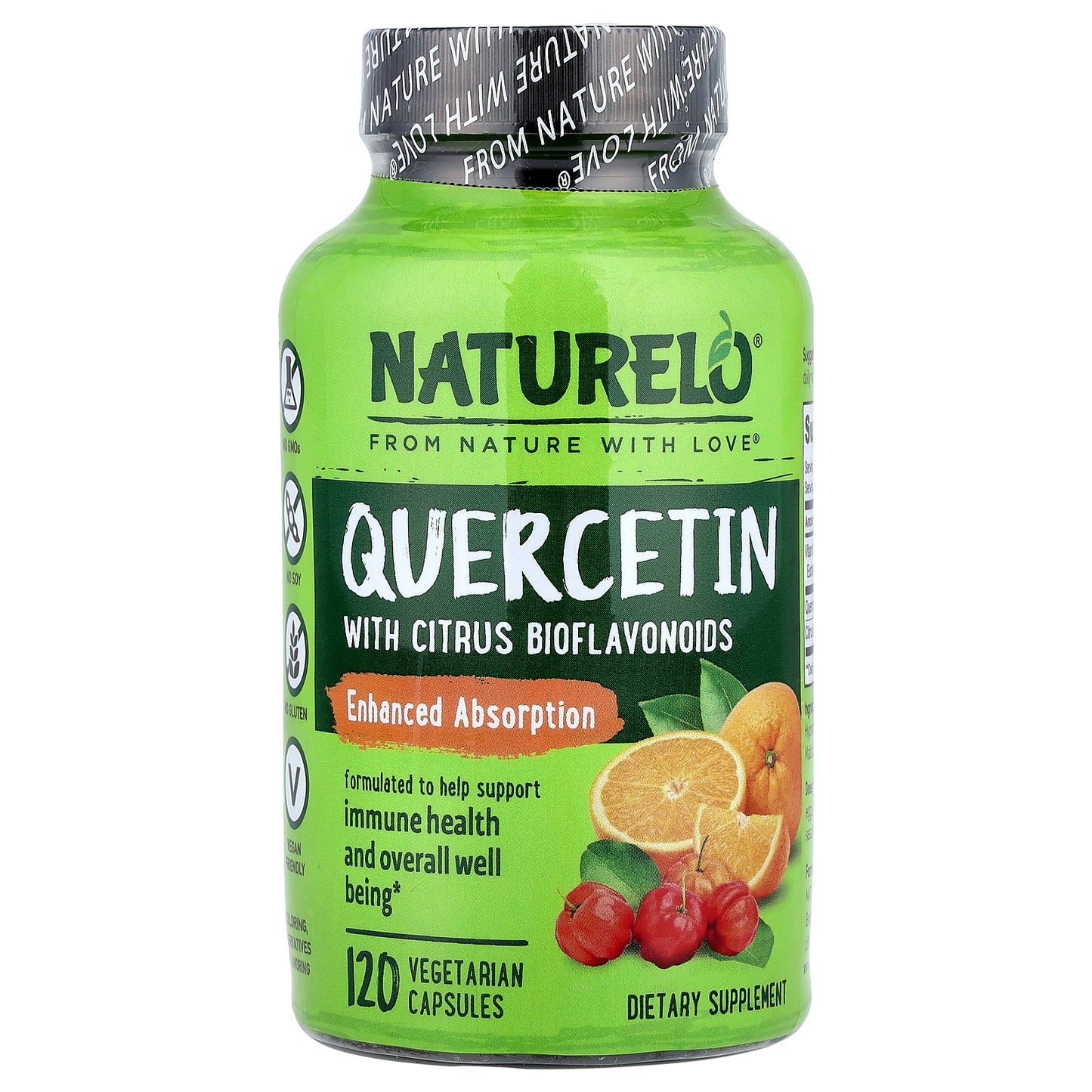 NATURELO, Quercetin With Citrus Bioflavonoids, 120 Vegetarian Capsules