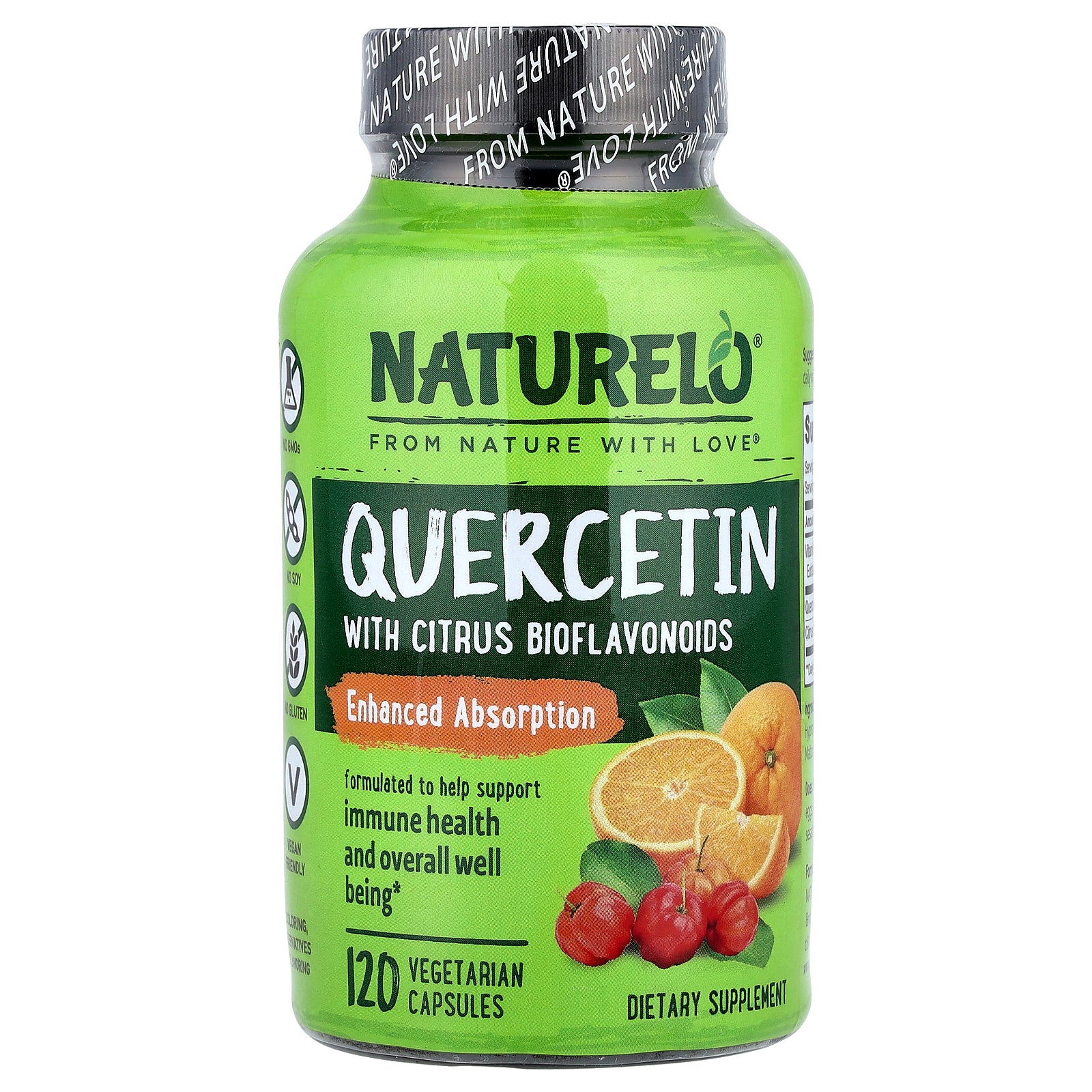 NATURELO, Quercetin With Citrus Bioflavonoids, 120 Vegetarian Capsules