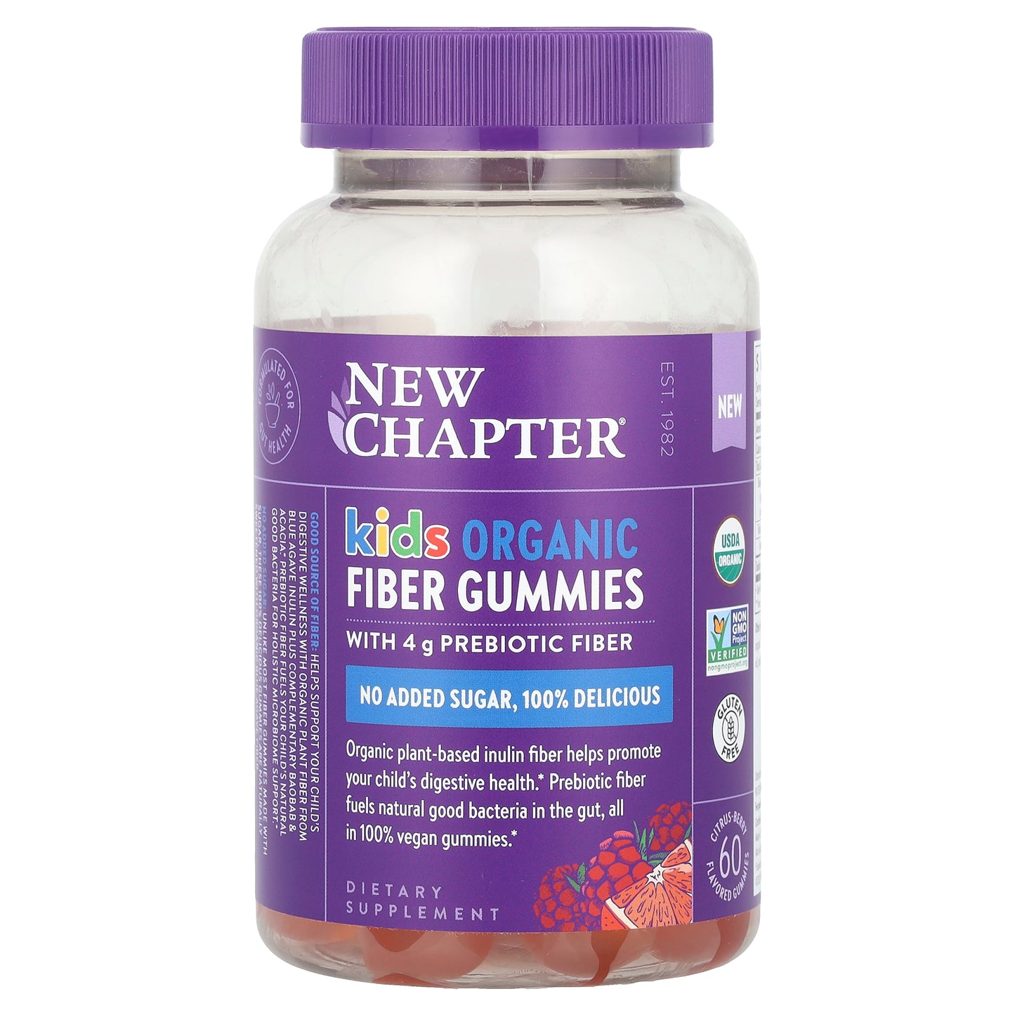 New Chapter, Kids, Organic Fiber Gummies, Citrus-Berry, 60 Gummies