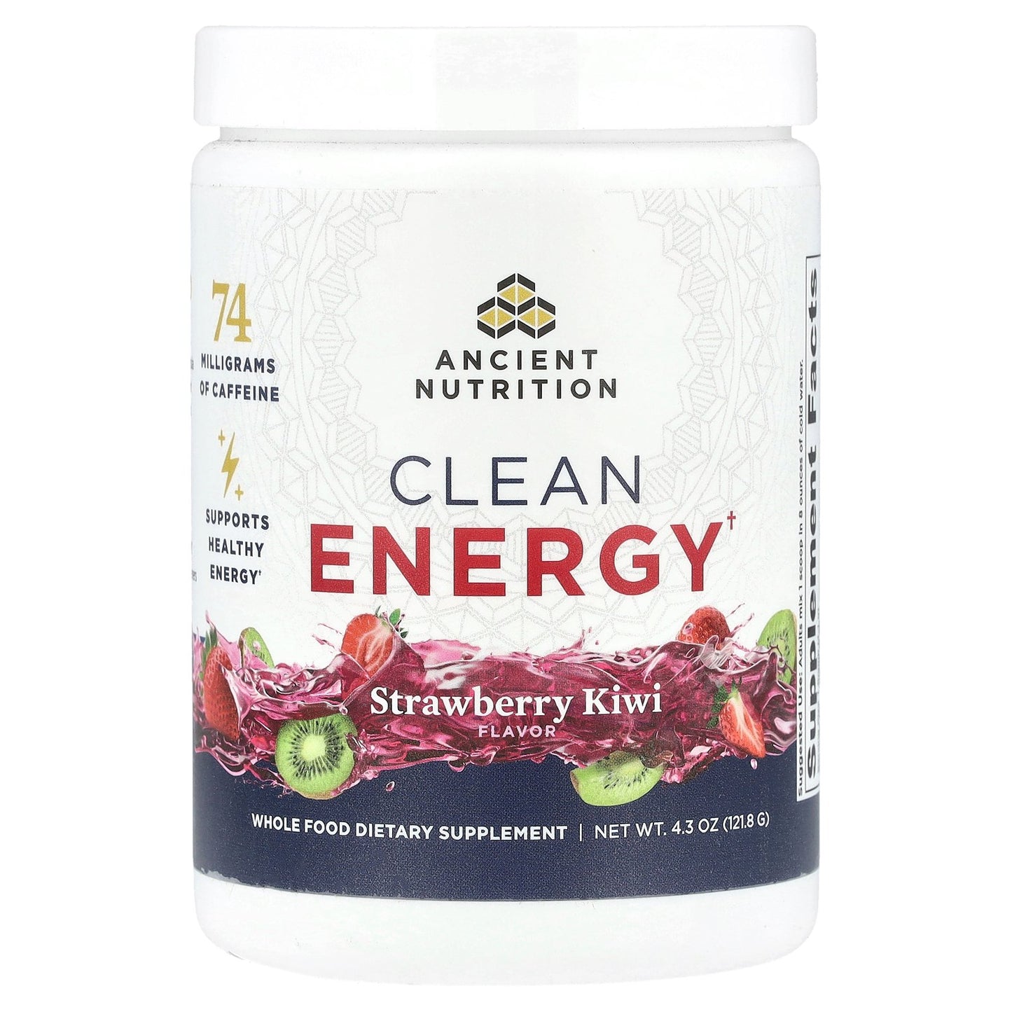 Ancient Nutrition, Clean Energy, Strawberry Kiwi, 4.3 oz (121.8 g)