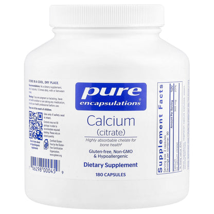 Pure Encapsulations, Calcium (Citrate), 180 Capsules