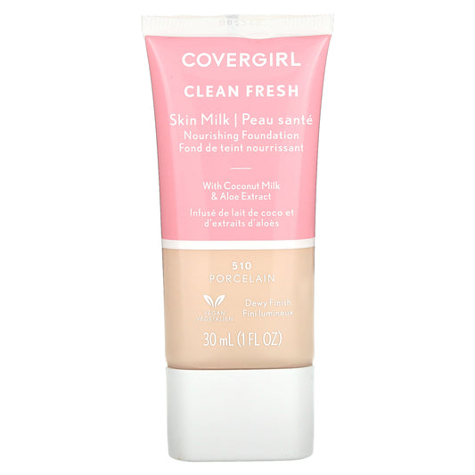 Covergirl, Clean Fresh, Skin Milk Nourishing Foundation, 510 Porcelain, 1 fl oz (30 ml)