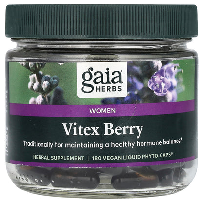 Gaia Herbs, Vitex Berry for Women, 180 Vegan Liquid Phyto-Caps