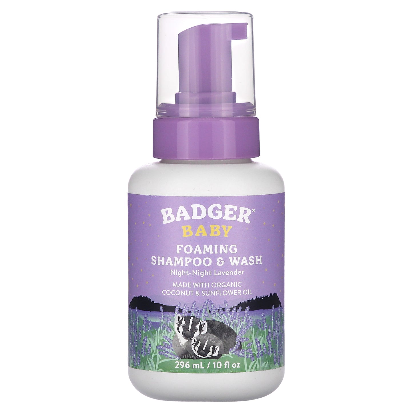 Badger, Baby, Foaming Shampoo & Wash, Night-Night Lavender , 10 fl oz (296 ml)