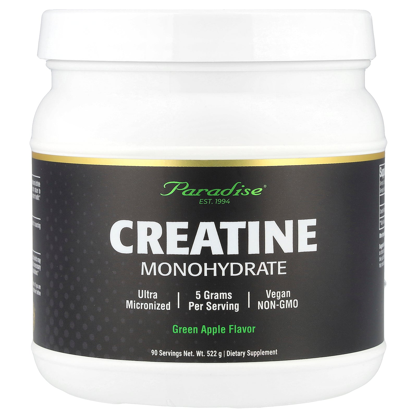 Paradise Herbs, Creatine Monohydrate, Green Apple, 522 g