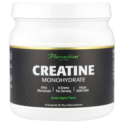 Paradise Herbs, Creatine Monohydrate, Green Apple, 522 g
