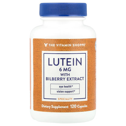 The Vitamin Shoppe, Lutein With Bilberry Extract, 120 Capsules