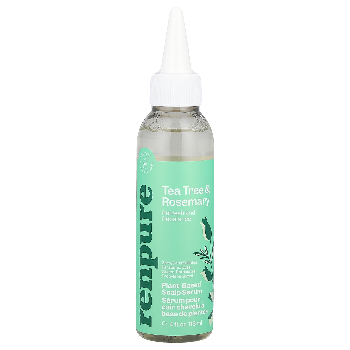 Renpure, Plant-Based Scalp Serum, Tea Tree & Rosemary, 4 fl oz (118 ml)