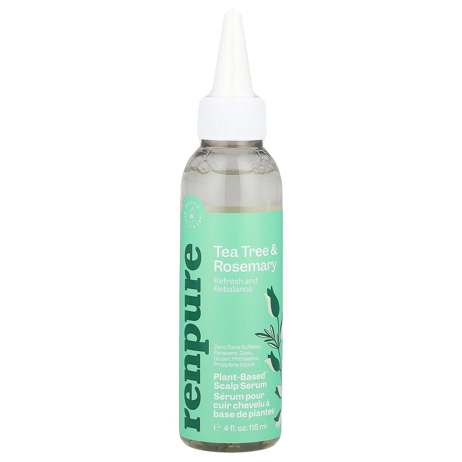 Renpure, Plant-Based Scalp Serum, Tea Tree & Rosemary, 4 fl oz (118 ml)