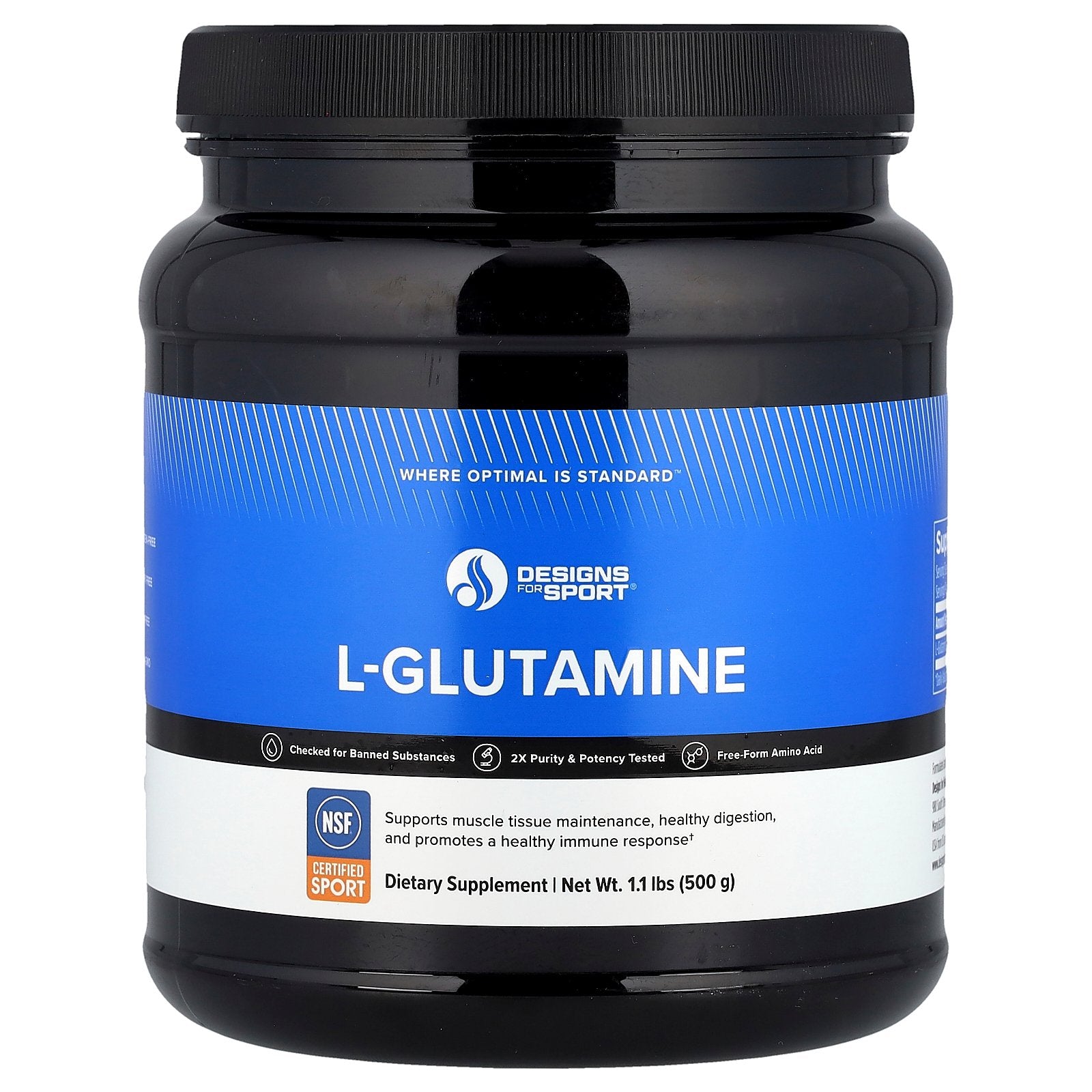 Designs For Health, L-Glutamine, 1.1 lbs (500 g)