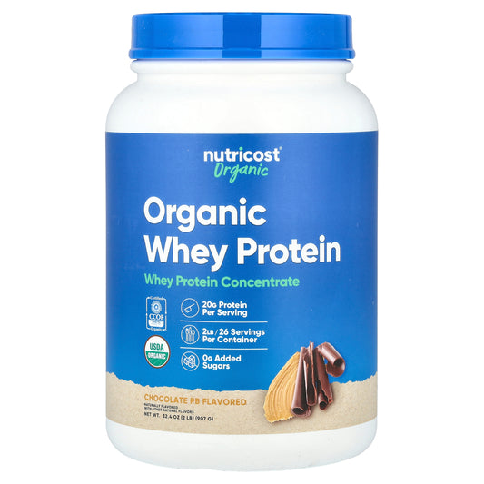 Nutricost, Organic Whey Protein, Chocolate PB, 2 lb (907 g)