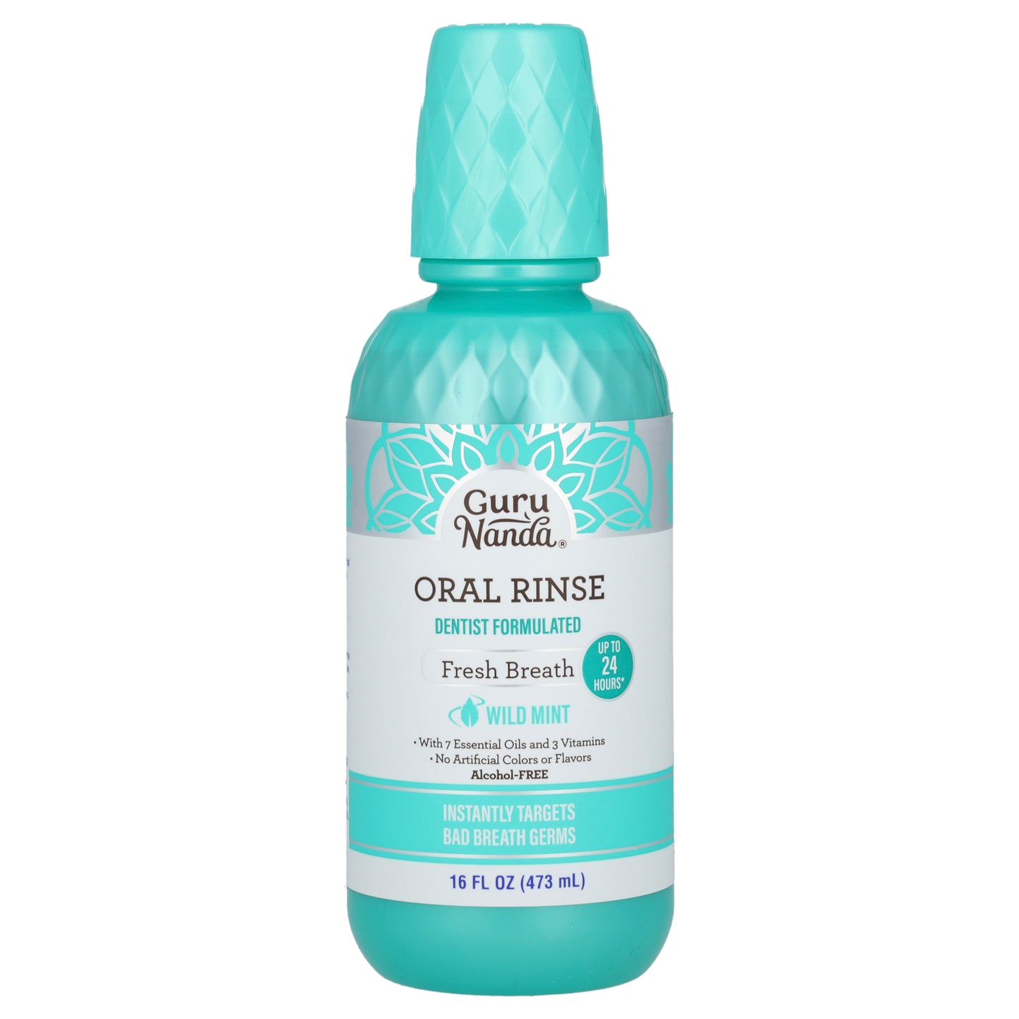 GuruNanda, Oral Rinse, Alcohol-Free, Wild Mint, 16 fl oz (473 ml)