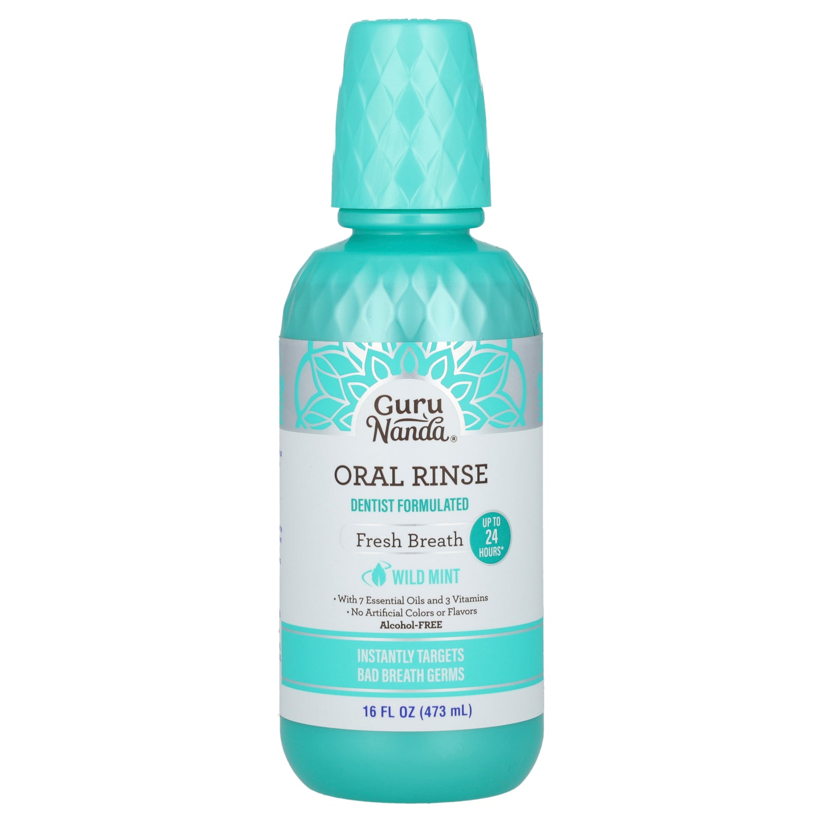 GuruNanda, Oral Rinse, Alcohol-Free, Wild Mint, 16 fl oz (473 ml)