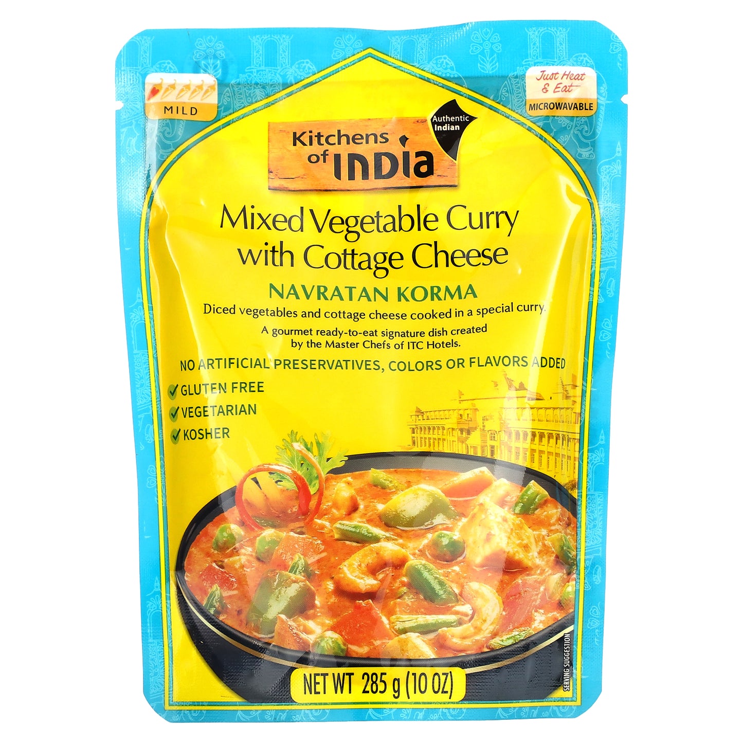 Kitchens of India, Navratan Korma, Mixed Vegetable Curry with Cottage Cheese, Mild, 10 oz (285 g)