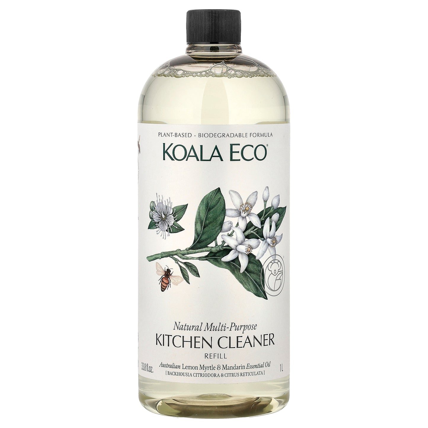 Koala Eco, Natural Multi-Purpose Kitchen Cleaner, Refill, Australian Lemon Myrtle & Mandarin Essential Oil, 33.8 fl oz (1 l)