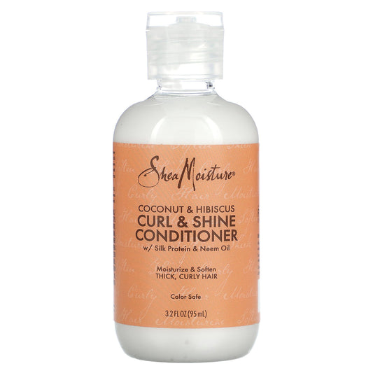 SheaMoisture, Curl & Shine Conditioner, Thick, Curly Hair, Coconut & Hibiscus, 3.2 fl oz (95 ml)