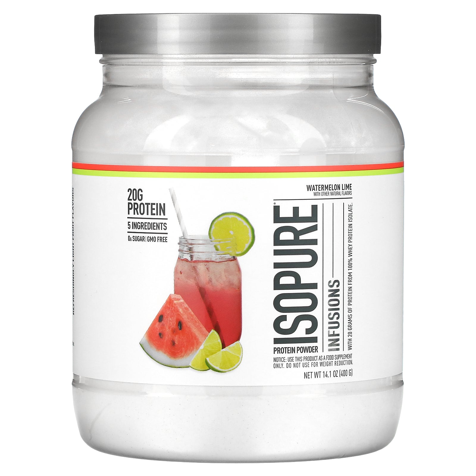 Isopure, Infusions Protein Powder, Watermelon Lime, 14.1 oz (400 g)