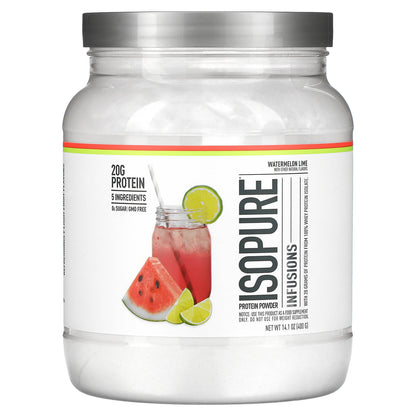 Isopure, Infusions Protein Powder, Watermelon Lime, 14.1 oz (400 g)