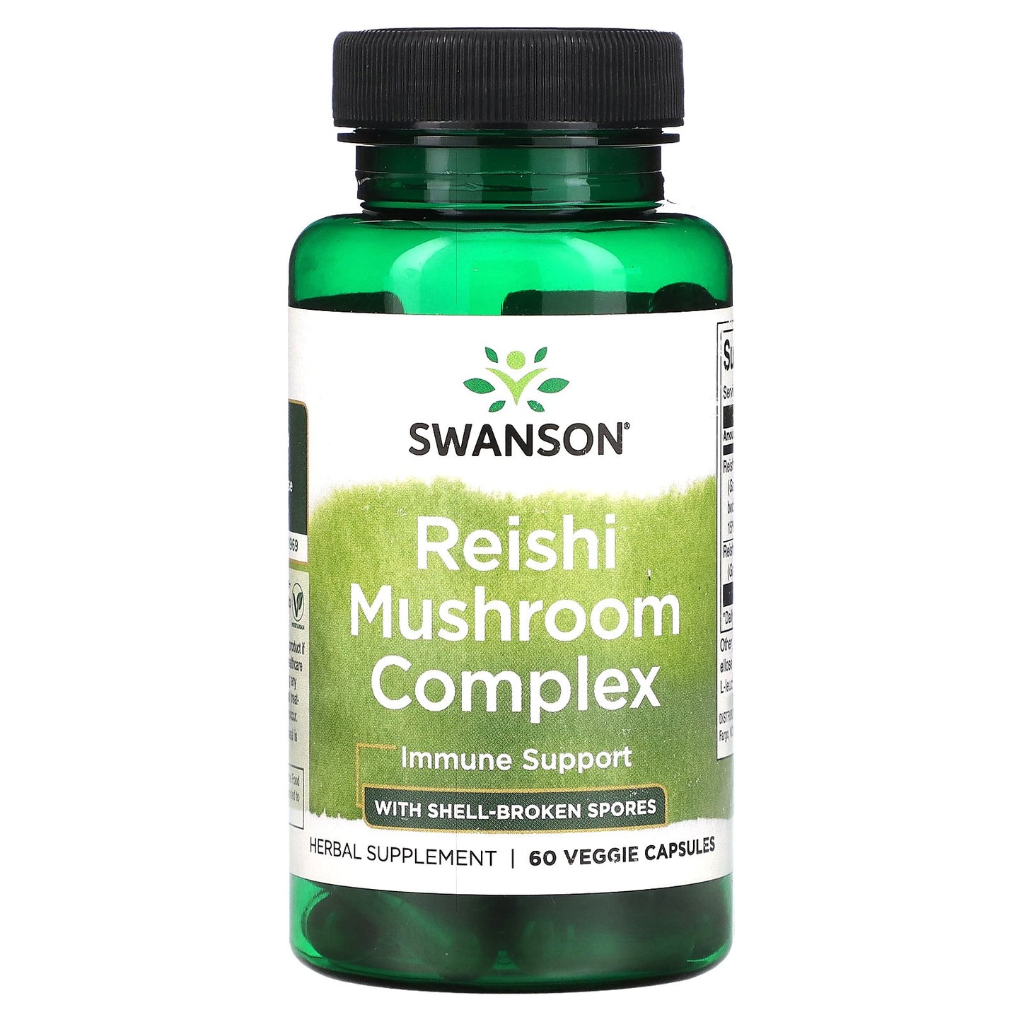 Swanson, Reishi Mushroom Complex with Shell-Broken Spores, 60 Veggie Capsules