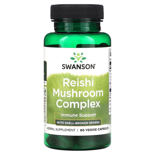 Swanson, Reishi Mushroom Complex with Shell-Broken Spores, 60 Veggie Capsules