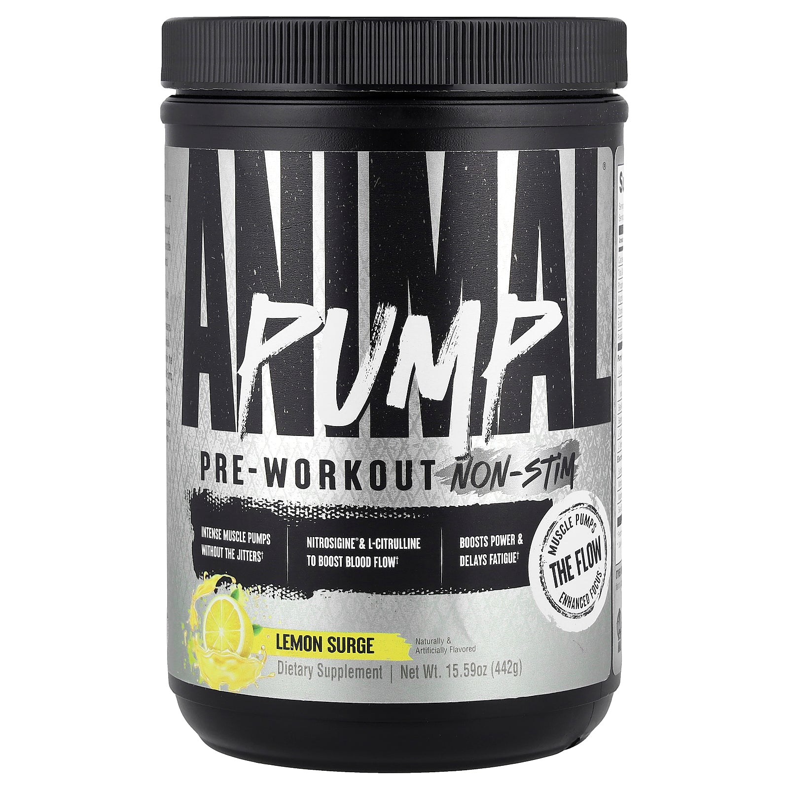 Animal, Pump™ Pre-Workout, Non-Stim, Lemon Surge, 15.59 oz (442 g)