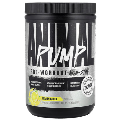 Animal, Pump™ Pre-Workout, Non-Stim, Lemon Surge, 15.59 oz (442 g)