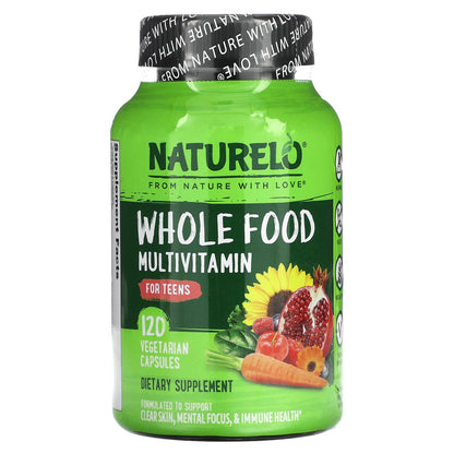 NATURELO, Whole Food Multivitamin for Teens, 120 Vegetarian Capsules