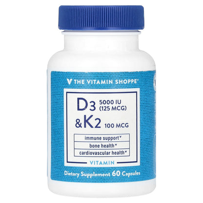 The Vitamin Shoppe, Vitamin D3 & K2, 60 Capsules