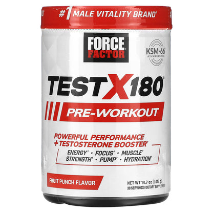 Force Factor, Test X180® Pre-Workout, Fruit Punch, 14.7 oz (417 g)